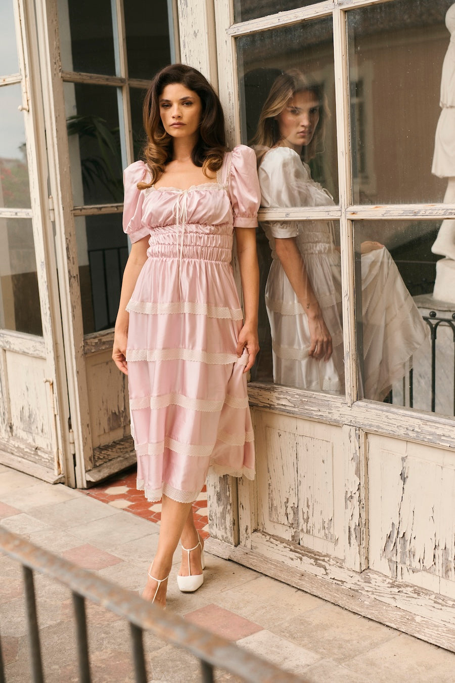 Eleanor Silk Blend Dress – Pink